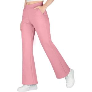 imageBIG ELEPHANT Girls Flare Pants with Side PocketsSchool Uniform Bell Bottom Dress Pants Size 615 YearsDusty Rose