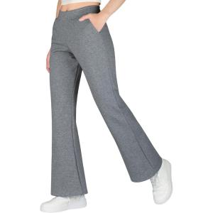 imageBIG ELEPHANT Girls Flare Pants with Side PocketsSchool Uniform Bell Bottom Dress Pants Size 615 YearsHeather Gray