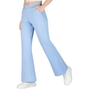 imageBIG ELEPHANT Girls Flare Pants with Side PocketsSchool Uniform Bell Bottom Dress Pants Size 615 YearsLignt Blue