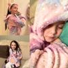 imageBIG ELEPHANT Kids Hooded Robe Fleece Bathrobe for Girls Boys Flannel Sleepwear Coral Plush Pajamas for Christmas GiftPurple Star