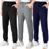 imageBIG ELEPHANT 3 Pack Boys Sweatpants Youth Cotton Athletic Joggers Pants with Pockets and DrawstringBlackDark GreyNavy Blue