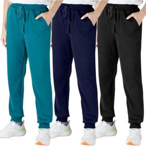 imageBIG ELEPHANT 3 Pack Boys Sweatpants Youth Cotton Athletic Joggers Pants with Pockets and DrawstringBlack Dark Blue Royal Blue