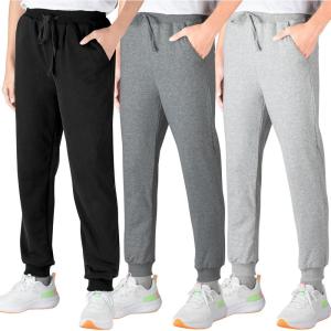 imageBIG ELEPHANT 3 Pack Boys Sweatpants Youth Cotton Athletic Joggers Pants with Pockets and DrawstringBlack Grey Dark Grey