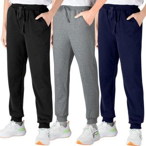 imageBIG ELEPHANT 3 Pack Boys Sweatpants Youth Cotton Athletic Joggers Pants with Pockets and DrawstringBlackDark GreyNavy Blue