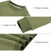 imageBIG ELEPHANT Boys Crewneck Sweatshirt Youth Fleece Sweatshirts Long Sleeve Basic Pullover Soft Warm Thin Fleece for KidsArmy Green
