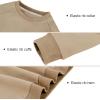imageBIG ELEPHANT Boys Crewneck Sweatshirt Youth Fleece Sweatshirts Long Sleeve Basic Pullover Soft Warm Thin Fleece for KidsKhaki