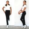 imageBIG ELEPHANT Girls Flare Leggings with Pockets Crossover High Waist Bell Bottom Yoga Pants for Dance ampamp Everyday WearBlackdark Graypink