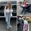 imageBIG ELEPHANT Girls Flare Leggings with Pockets Crossover High Waist Bell Bottom Yoga Pants for Dance ampamp Everyday WearBlackdark Graypurple