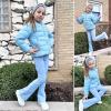 imageBIG ELEPHANT Girls Flare Leggings with Pockets Crossover High Waist Bell Bottom Yoga Pants for Dance ampamp Everyday WearBlue
