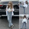 imageBIG ELEPHANT Girls Flare Leggings with Pockets Crossover High Waist Bell Bottom Yoga Pants for Dance ampamp Everyday WearDark Gray