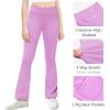 imageBIG ELEPHANT Girls Flare Leggings with Pockets Crossover High Waist Bell Bottom Yoga Pants for Dance ampamp Everyday WearPurple