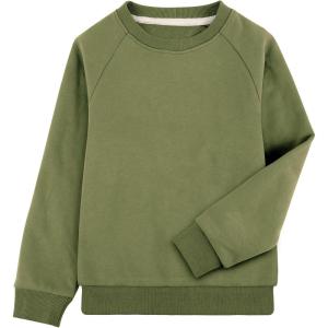 imageBIG ELEPHANT Boys Crewneck Sweatshirt Youth Fleece Sweatshirts Long Sleeve Basic Pullover Soft Warm Thin Fleece for KidsArmy Green