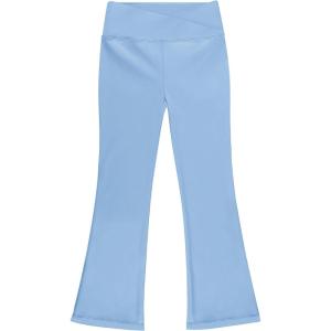 imageBIG ELEPHANT Girls Flare Leggings with Pockets Crossover High Waist Bell Bottom Yoga Pants for Dance ampamp Everyday WearBlue