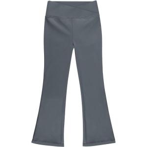imageBIG ELEPHANT Girls Flare Leggings with Pockets Crossover High Waist Bell Bottom Yoga Pants for Dance ampamp Everyday WearDark Gray