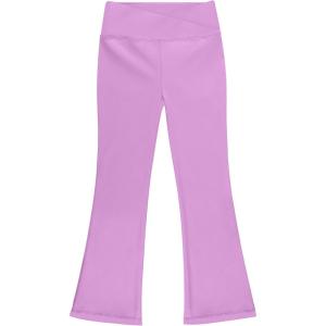 imageBIG ELEPHANT Girls Flare Leggings with Pockets Crossover High Waist Bell Bottom Yoga Pants for Dance ampamp Everyday WearPurple