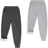 imageBIG ELEPHANT Boys Girls Fleece Lined Sweatpants Youth Soft Cotton Athletic Jogger Kids Basic Active Pants with PocketsDark Gray With Light Gray 2pack
