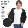 imageBIG ELEPHANT Boys Zip Up Hoodie Sweatshirt with Pockets Fleece ampamp Soft Cotton Coat for School and Daily WearBlack