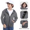 imageBIG ELEPHANT Boys Zip Up Hoodie Sweatshirt with Pockets Fleece ampamp Soft Cotton Coat for School and Daily WearDark Gray