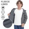 imageBIG ELEPHANT Boys Zip Up Hoodie Sweatshirt with Pockets Fleece ampamp Soft Cotton Coat for School and Daily WearDark Gray
