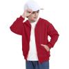 imageBIG ELEPHANT Boys Zip Up Hoodie Sweatshirt with Pockets Fleece ampamp Soft Cotton Coat for School and Daily WearRed