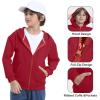 imageBIG ELEPHANT Boys Zip Up Hoodie Sweatshirt with Pockets Fleece ampamp Soft Cotton Coat for School and Daily WearRed