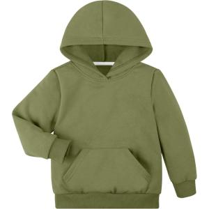 imageBIG ELEPHANT Boys Hooded Sweatshirt Fleece Pullover Hoodies Long Sleeve Warm Hoodie Sweatshirts with Pocket for KidsArmy Green