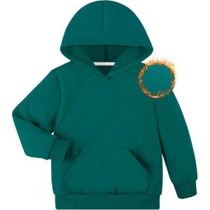 imageBIG ELEPHANT Boys Hooded Sweatshirt Fleece Pullover Hoodies Long Sleeve Warm Hoodie Sweatshirts with Pocket for KidsPeacock Blue