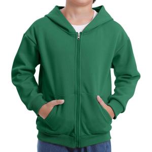 imageBIG ELEPHANT Boys Zip Up Hoodie Sweatshirt with Pockets Fleece ampamp Soft Cotton Coat for School and Daily WearGreen