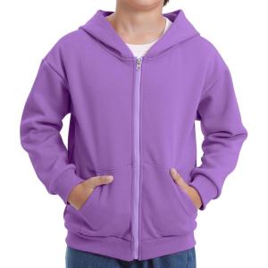 imageBIG ELEPHANT Boys Zip Up Hoodie Sweatshirt with Pockets Fleece ampamp Soft Cotton Coat for School and Daily WearPurple