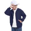 imageBIG ELEPHANT Boys Fleece Zip Up Hoodie Sweatshirt with Kangaroo Pockets  Soft Cotton Jacket for School ampamp Everyday WearNavy Blue