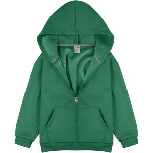 imageBIG ELEPHANT Boys Fleece Zip Up Hoodie Sweatshirt with Kangaroo Pockets  Soft Cotton Jacket for School ampamp Everyday WearGreen