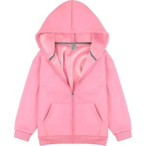 imageBIG ELEPHANT Boys Fleece Zip Up Hoodie Sweatshirt with Kangaroo Pockets  Soft Cotton Jacket for School ampamp Everyday WearPink