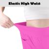 imageBIG ELEPHANT 3 Pack Girls Joggers with Pockets High Waisted Kids Athletic Pants for Yoga RunningPink  Rose Red  Dark Purple