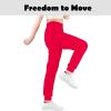 imageBIG ELEPHANT 3 Pack Girls Joggers with Pockets High Waisted Kids Athletic Pants for Yoga RunningRedblacknavy Blue