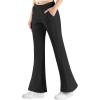 imageBIG ELEPHANT Girls Fleece Flared Pants  Soft Bell Bottom Style with Pockets for School Parties ampamp Everyday OutfitsBlack