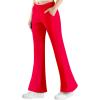 imageBIG ELEPHANT Girls Fleece Flared Pants  Soft Bell Bottom Style with Pockets for School Parties ampamp Everyday OutfitsRed