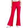imageBIG ELEPHANT Girls Fleece Flared Pants  Soft Bell Bottom Style with Pockets for School Parties ampamp Everyday OutfitsRed