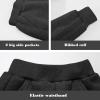 imageBIG ELEPHANT Boys Girls Fleece Lined Sweatpants Winter Warm Soft Cotton Elastic Waist Kids Jogger Pants with PocketsDark Gray With Light Gray 2pack