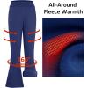 imageBIG ELEPHANT Girls Fleece Flared Dress Pants  Soft Bell Bottom Uniform Pants with Pockets for School or Daily WearNavy Blue