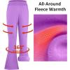 imageBIG ELEPHANT Girls Fleece Flared Dress Pants  Soft Bell Bottom Uniform Pants with Pockets for School or Daily WearPurple