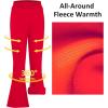 imageBIG ELEPHANT Girls Fleece Flared Dress Pants  Soft Bell Bottom Uniform Pants with Pockets for School or Daily WearRed