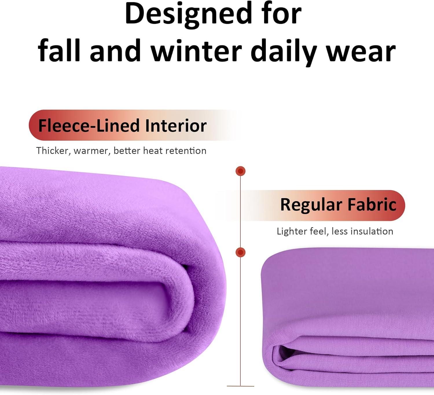 imageBIG ELEPHANT Girls Fleece Flared Dress Pants  Soft Bell Bottom Uniform Pants with Pockets for School or Daily WearPurple