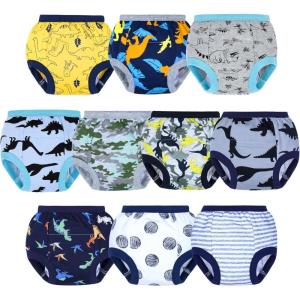 imageBIG ELEPHANT Potty Training Underwear 100 Cotton Absorbent Unisex Toddler Pee Pants for Boys GirlsDinosaur Party