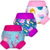 imageBIG ELEPHANT Baby Swim Diapers 3Pack  Reusable Waterproof Swim Pants for Boys and Girls Soft Breathable Swimwear for PoolDolphin Purple