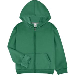 imageBIG ELEPHANT Kids Fleece Lined Zip Up Hoodie  Warm Boys Winter Jacket with Kangaroo Pockets Soft Cotton School SweatshirtGreen