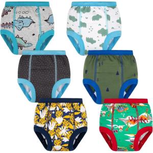 imageBIG ELEPHANT 6Pack Potty Training Pants  100 Cotton Absorbent Toddler Underwear for Boys and Girls 12M10YBlue Pangolin