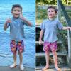 image:imageBIG ELEPHANT 3 Pack Kids Short Sleeve Rash Guard Shirt UPF 50 Protection Swimwear Quick Dry Swim TShirts Youth RashguardBlueGrayYellow