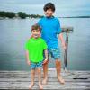 image:imageBIG ELEPHANT 3 Pack Kids Short Sleeve Rash Guard Shirt UPF 50 Protection Swimwear Quick Dry Swim TShirts Youth RashguardNeon GreenGreenWhite
