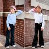 image:imageBIG ELEPHANT Girls Flare Pants with Side Pockets  Casual Bell Bottom Dress Pants for Girls Size 615 YearsBlack