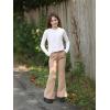 image:imageBIG ELEPHANT Girls Flare Pants with Side Pockets  Casual Bell Bottom Dress Pants for Girls Size 615 YearsDark Apricot